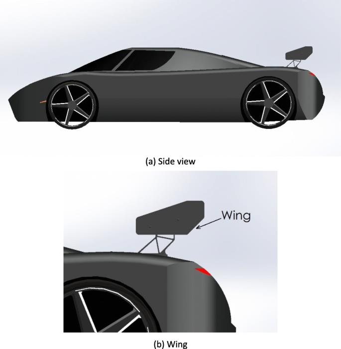 Rear wing — 1700 mm span, 33.9° angle of attack