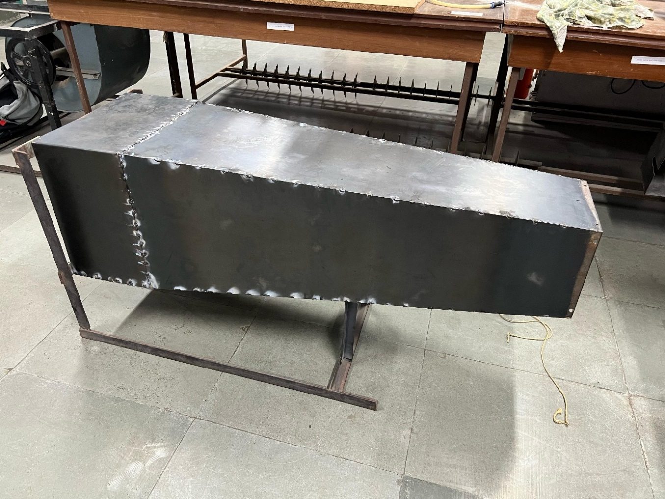 Welded diffuser section on its stand