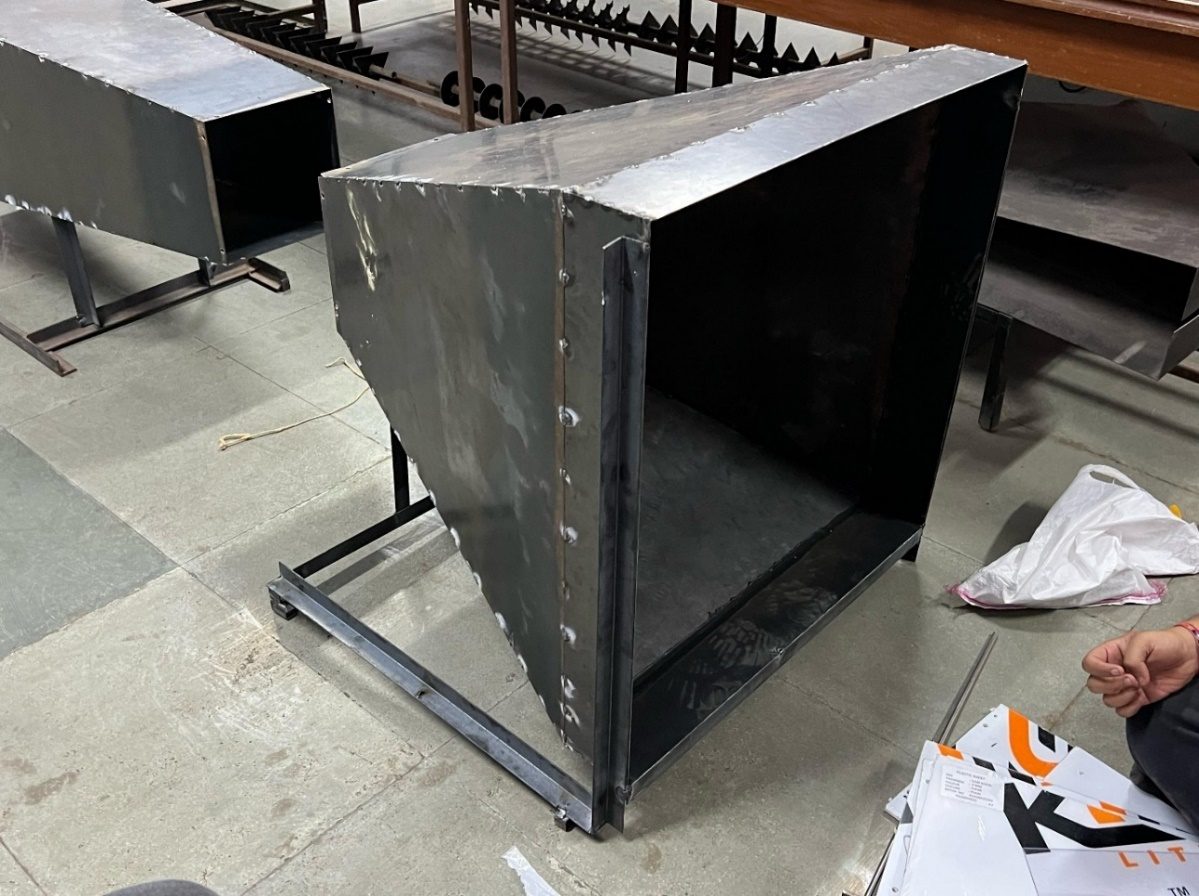 Fabricated contraction & settling chamber — welded sheet steel