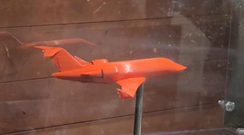 3D-printed scale jet mounted in the acrylic test section